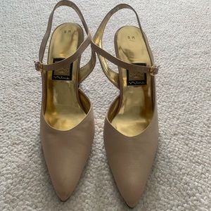Nina ankle strap and 3 1/2” heel.